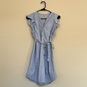 Old Navy Blue and White Flutter Sleeve Sundress